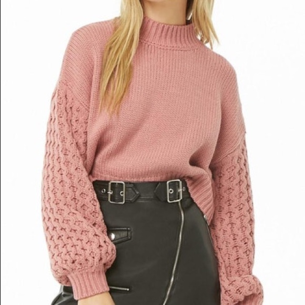 💜3/25$🛍 XXI Ribbed Balloon Sleeve Sweater